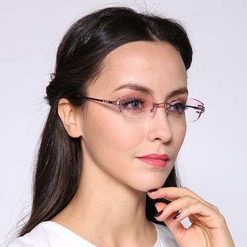 供应韩国钻石切边纯钛眼镜 女式商务近视眼镜架 厂家批发1006